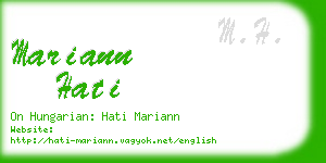 mariann hati business card